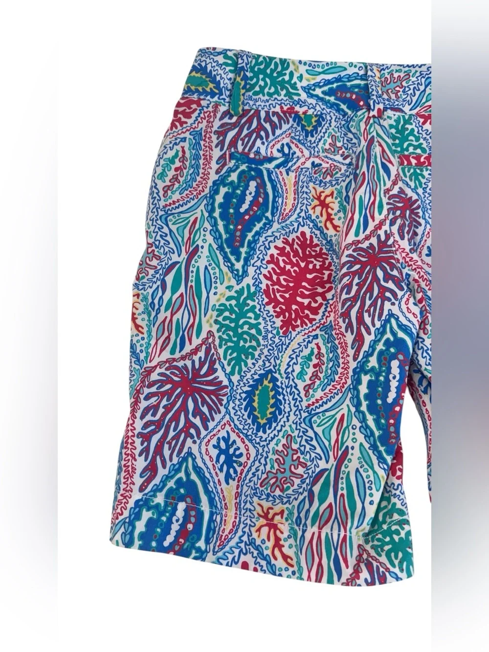 Lilly Pulitzer The Chipper Short Colorful Coral Print Bermuda 0